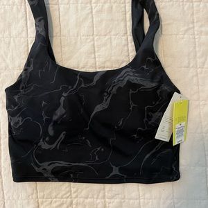 Marbled black All in Motion cropped sports top